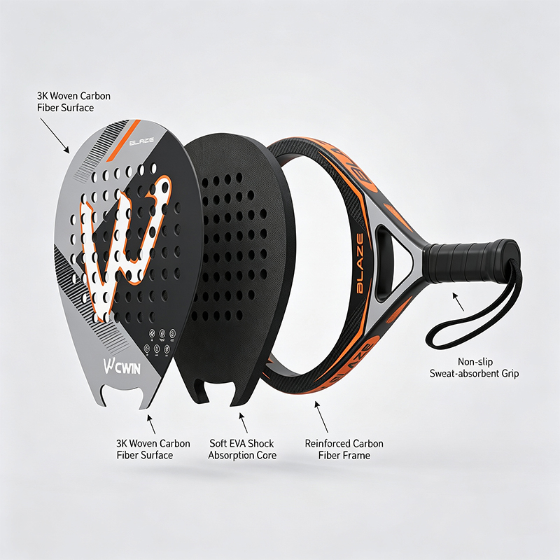 Raquette de padel CWIN BLAZE 3 - Badminton Racket Carbon avis et prix